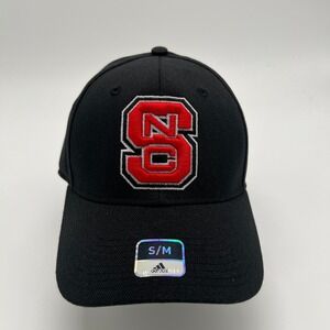 NC State Wolfpack Adidas Black‎ SuperFlex Hat Cap S/M NCAA Baseball